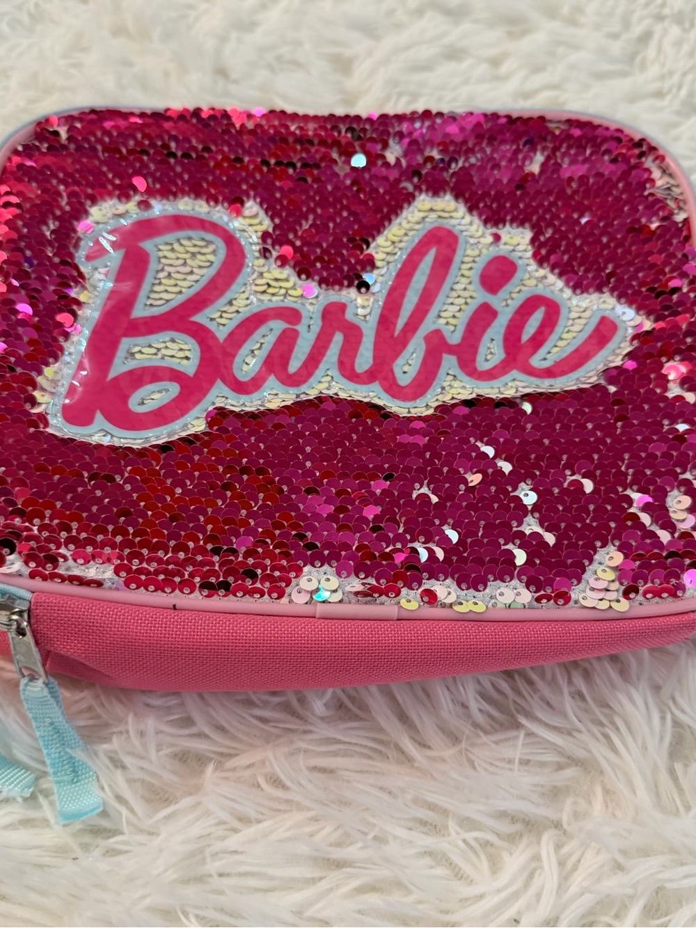 Barbie Pink Reversible Sequin Insulated Lunch Box